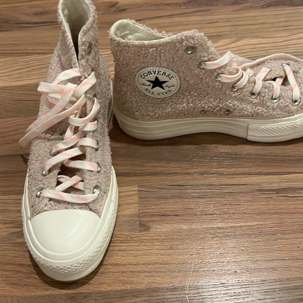 Converse Pink Sherpa High-Top Sneakers